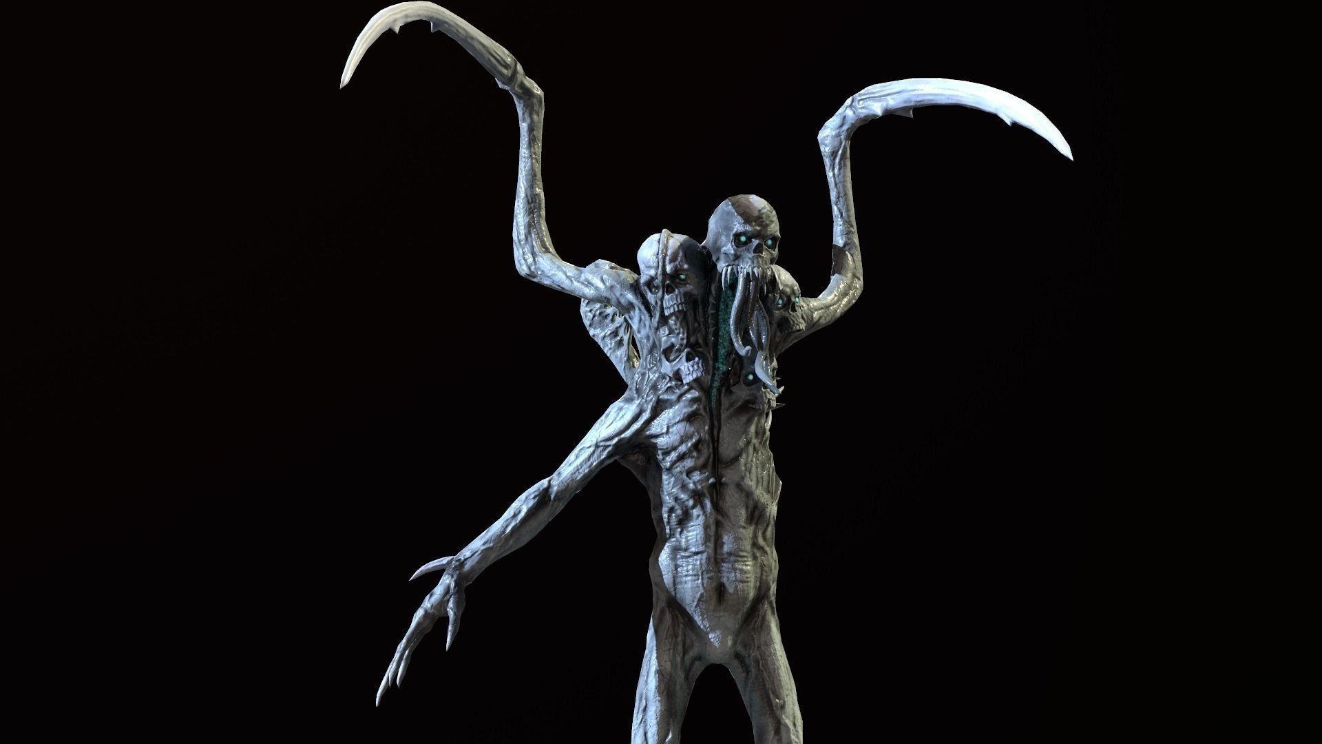 Necromutant7 humanoid creature Low-poly 3D model_15