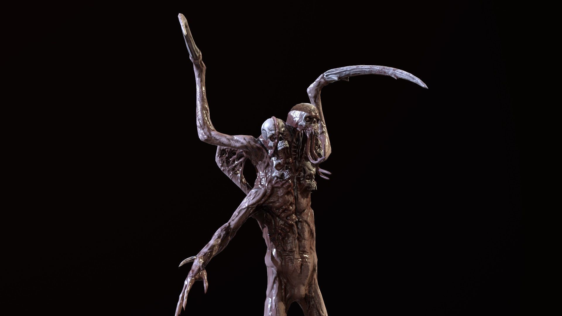 Necromutant7 humanoid creature Low-poly 3D model_9