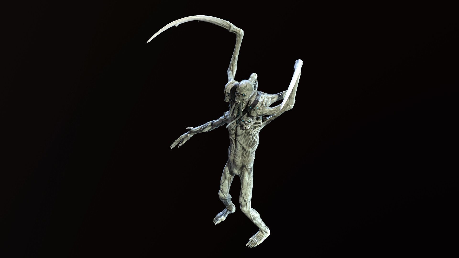 Necromutant7 humanoid creature Low-poly 3D model_14