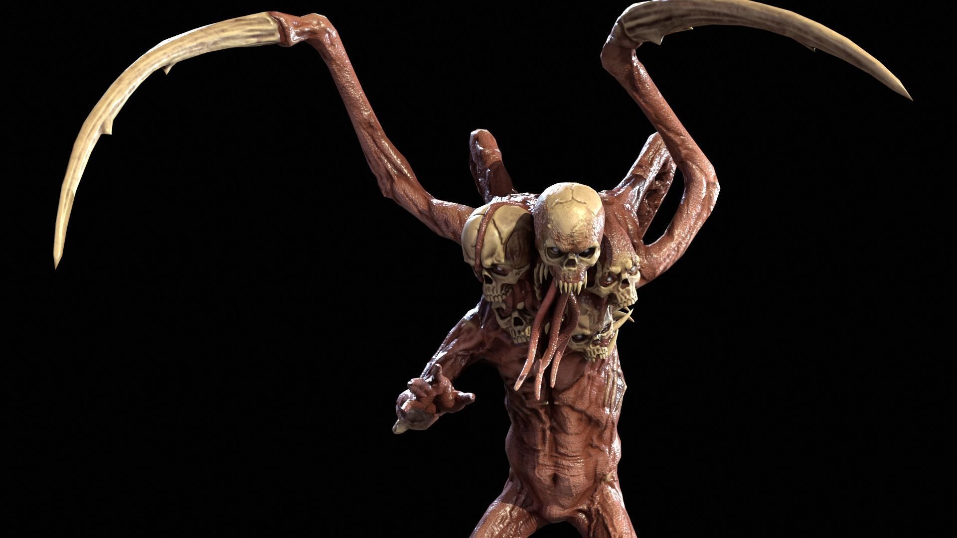Necromutant7 humanoid creature Low-poly 3D model_22