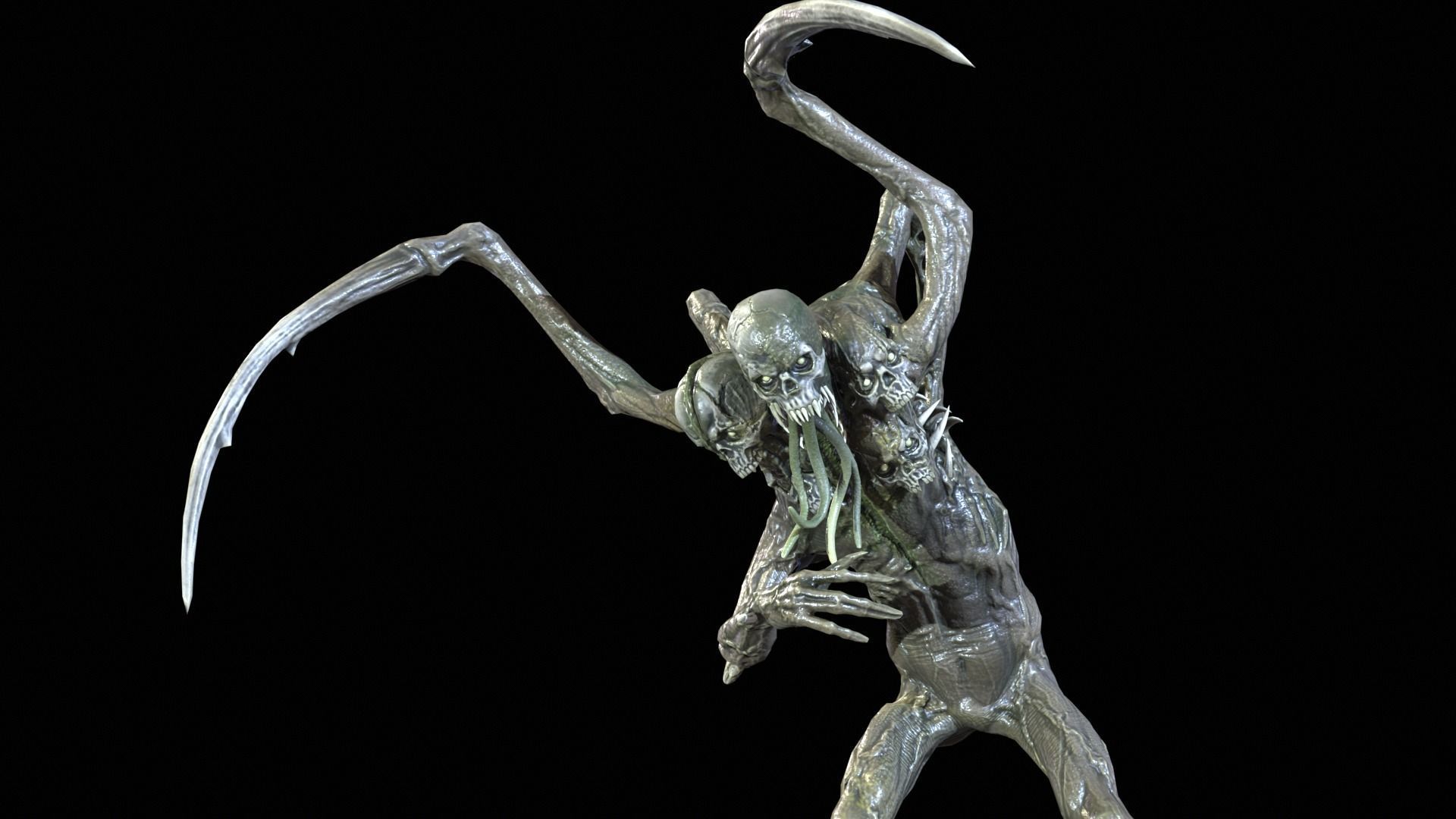 Necromutant7 humanoid creature Low-poly 3D model_26