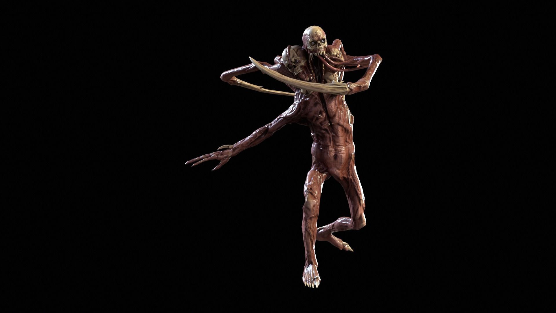 Necromutant7 humanoid creature Low-poly 3D model_19