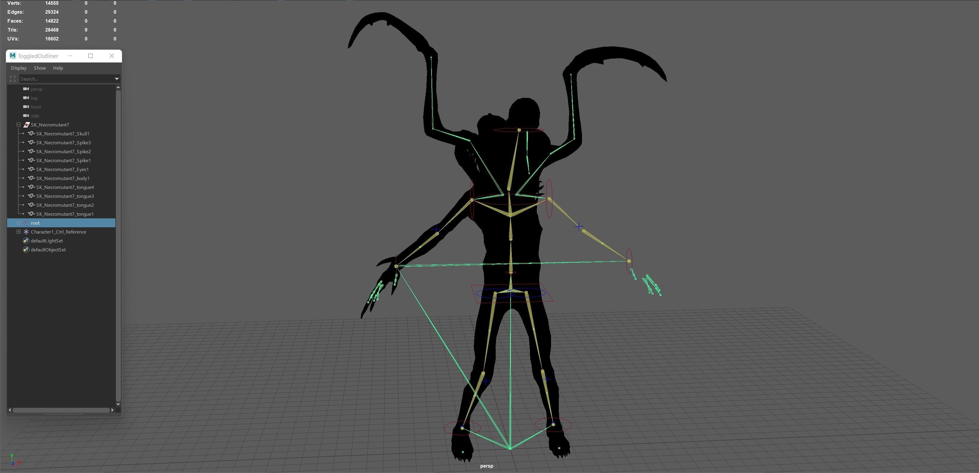 Necromutant7 humanoid creature Low-poly 3D model_29