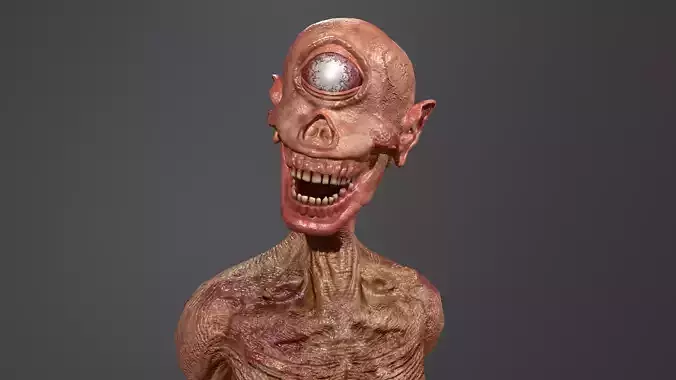 Ghoul human body with arms and legs Low-poly 3D model
