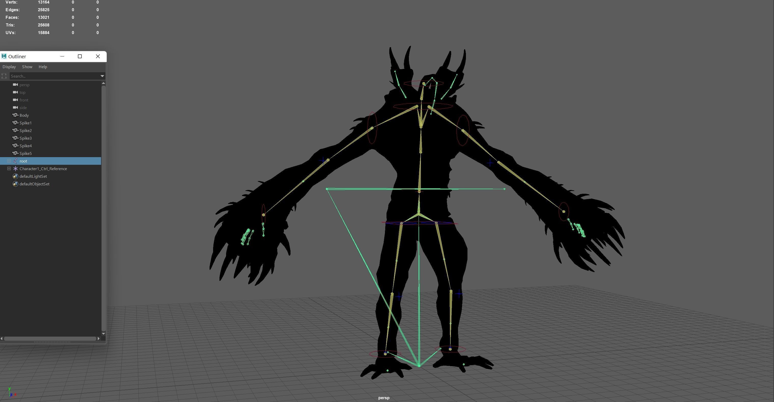 Necromutant6 creature with claws and claws Low-poly 3D model_26