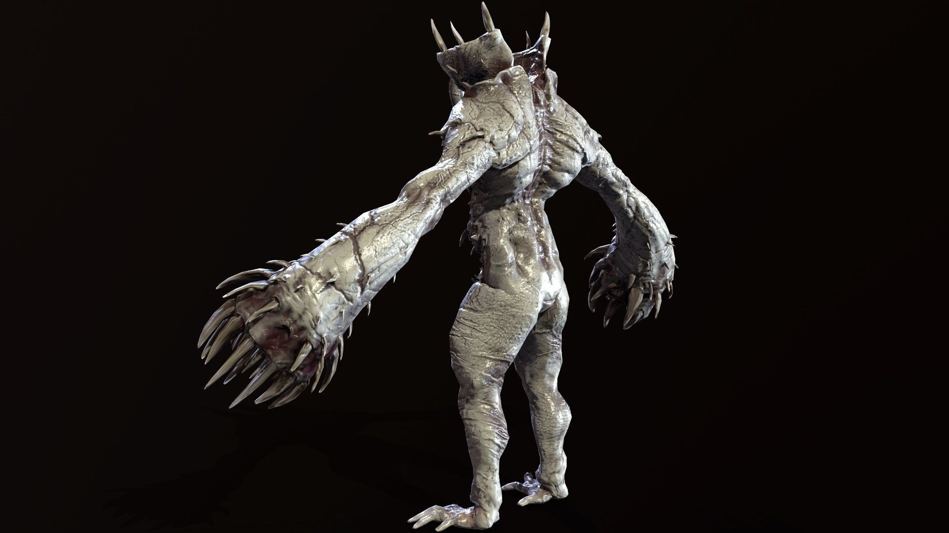 Necromutant6 creature with claws and claws Low-poly 3D model_5