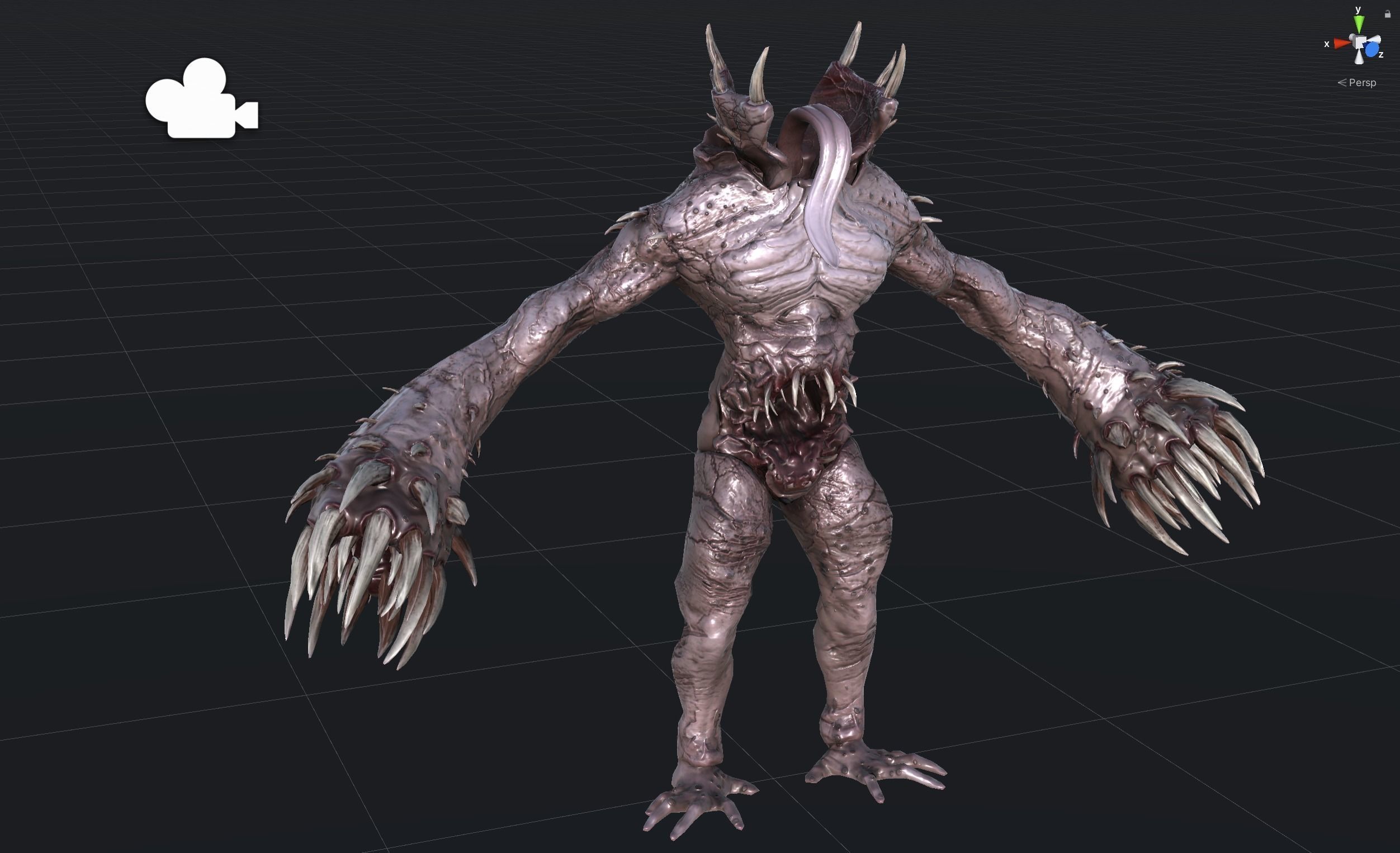 Necromutant6 creature with claws and claws Low-poly 3D model_37
