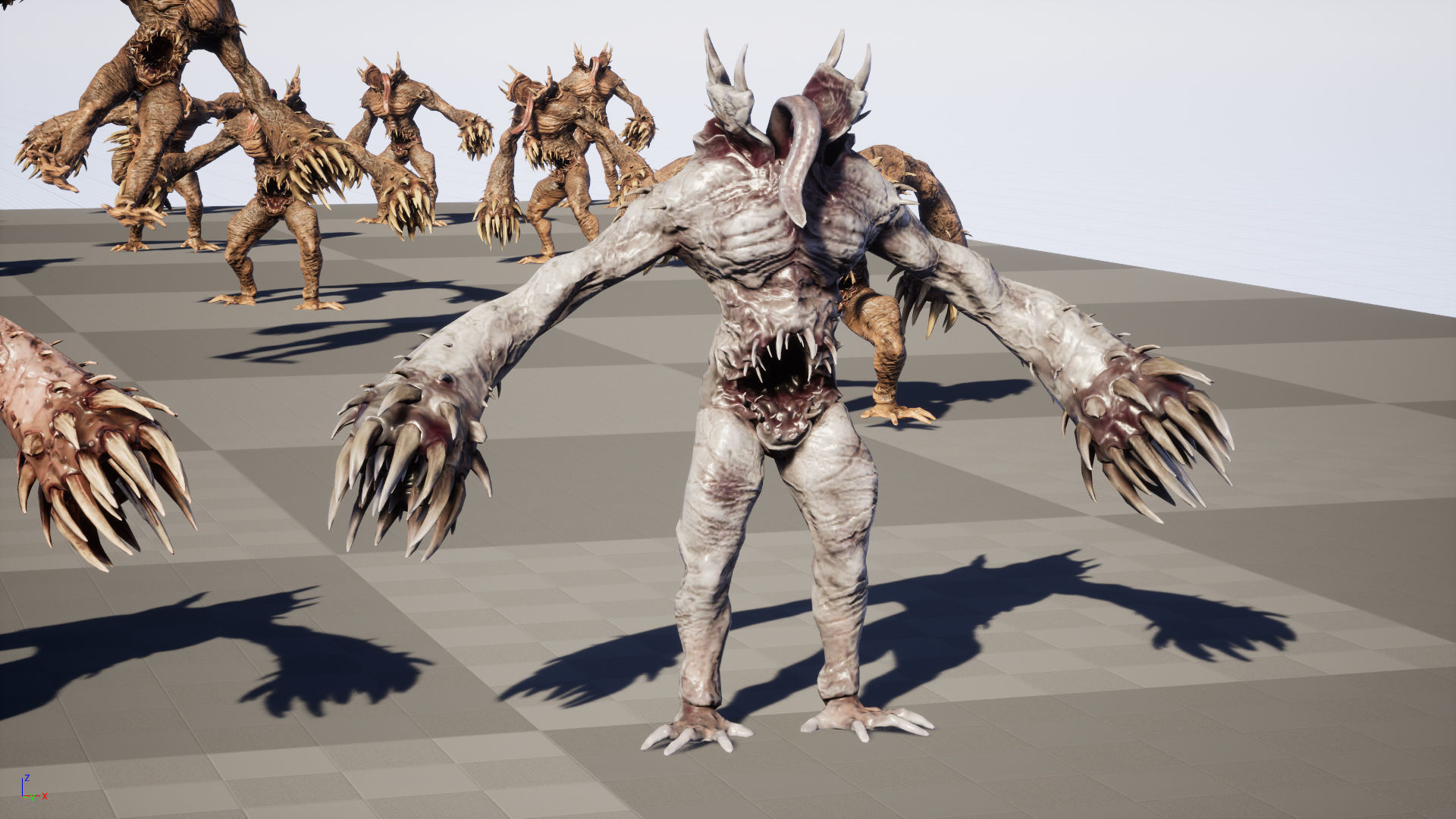 Necromutant6 creature with claws and claws Low-poly 3D model_31