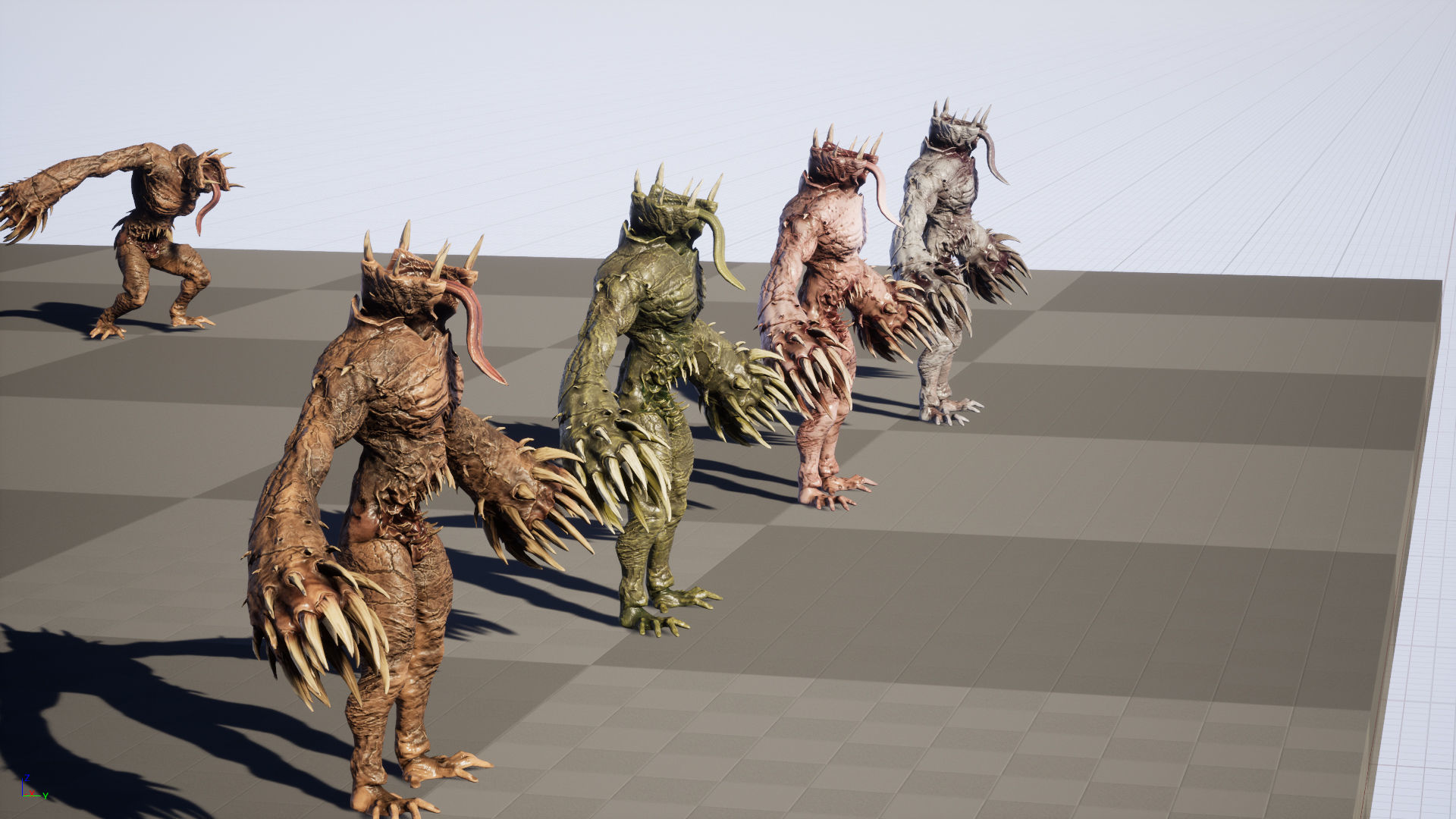 Necromutant6 creature with claws and claws Low-poly 3D model_28
