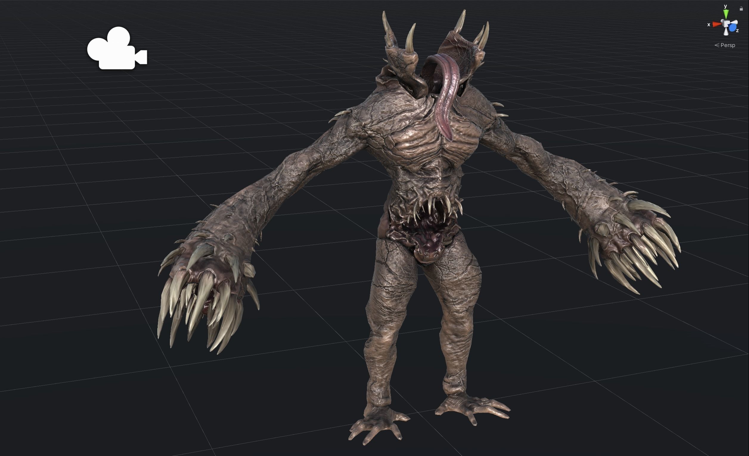 Necromutant6 creature with claws and claws Low-poly 3D model_34