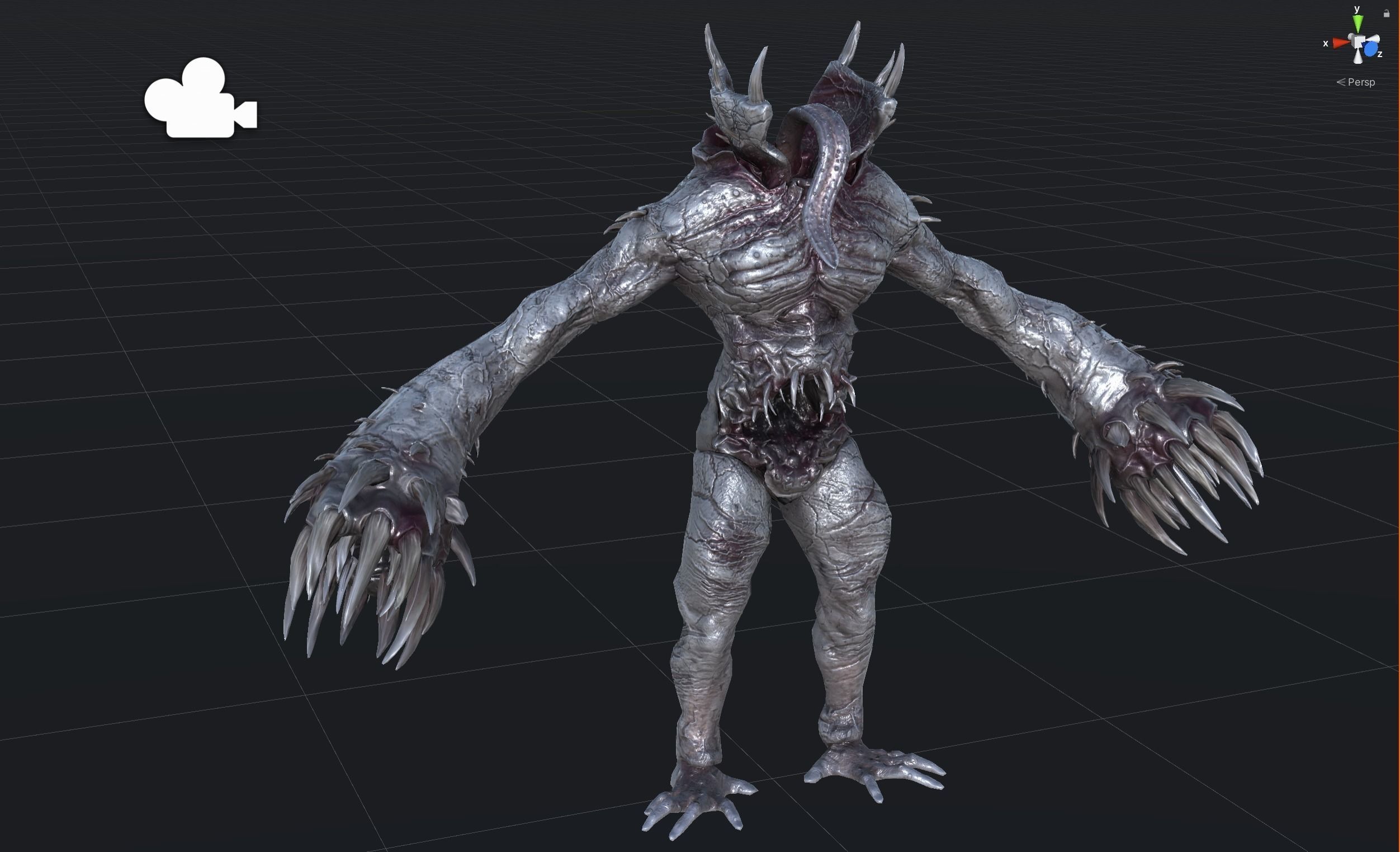 Necromutant6 creature with claws and claws Low-poly 3D model_36