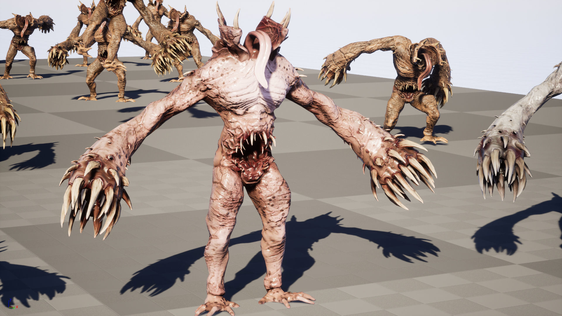 Necromutant6 creature with claws and claws Low-poly 3D model_30