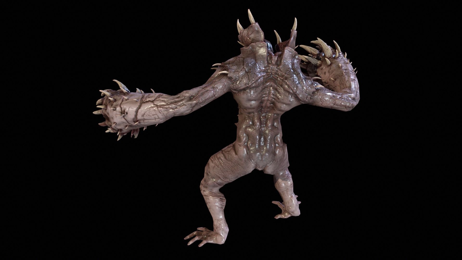 Necromutant6 creature with claws and claws Low-poly 3D model_23