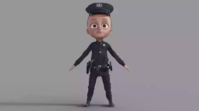 3D Cartoon Police Man
