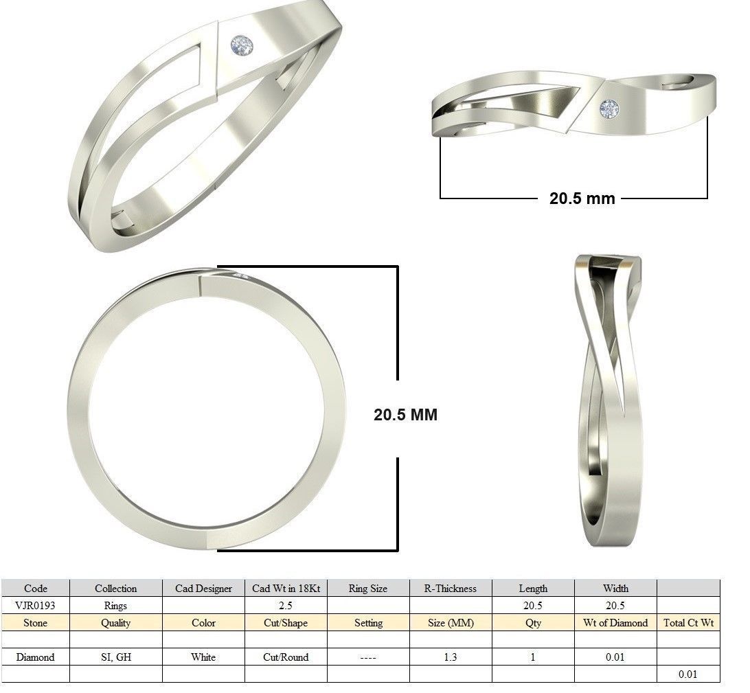 Solitaire Wedding Engagement Ring 3D print model_5