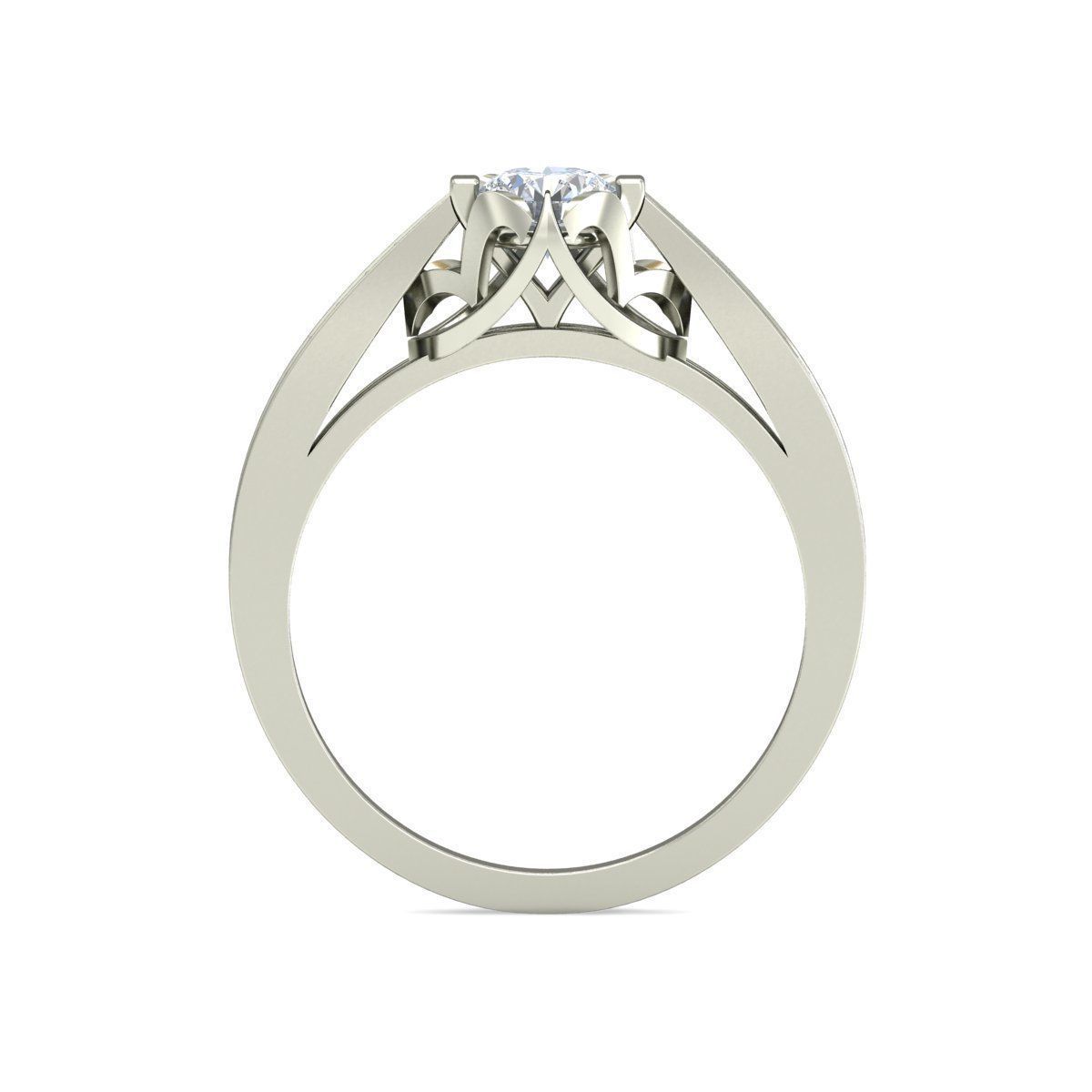 Solitaire Wedding Engagement Bridal Ring 3D print model_1