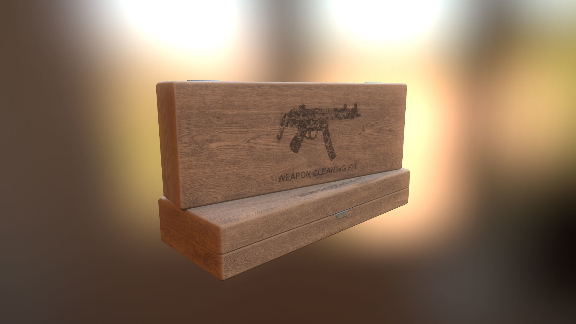 Millitary wooden weapon cleaning and repair kit da1 Low-poly 3D model_2