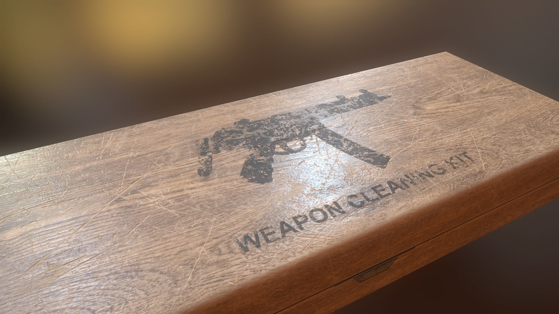 Millitary wooden weapon cleaning and repair kit da1 Low-poly 3D model_5