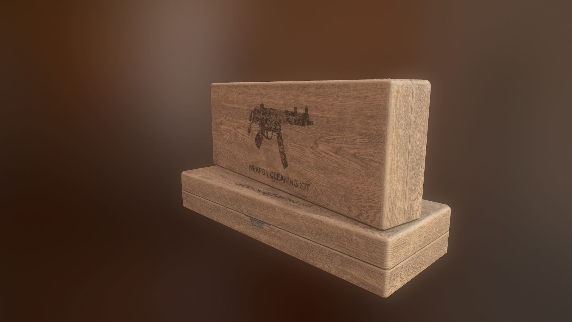 Millitary wooden weapon cleaning and repair kit da1 Low-poly 3D model_8