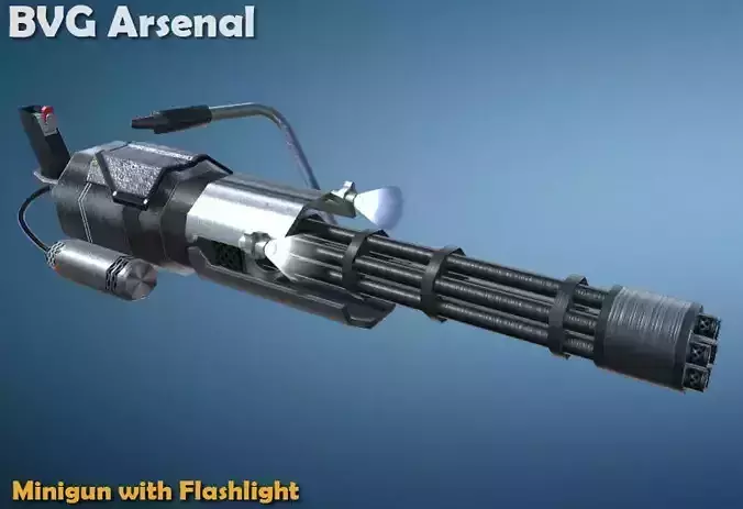 Minigun - HQ Low-poly 3D model