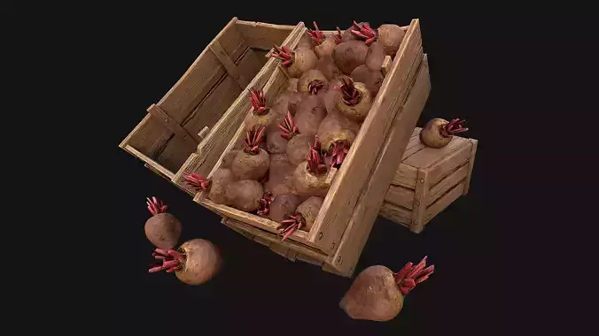 BeetRoot Box Crate Stand Low-poly 3D model
