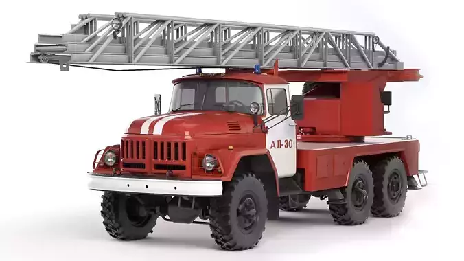 ZiL 131 AL-30 fire truck 1988 3D model