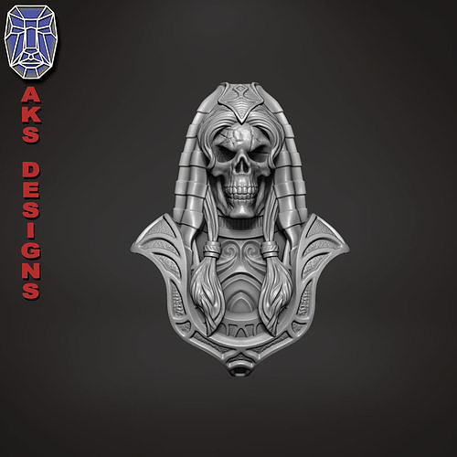 Egyptian women girl skull v1 Bas relief wall decoration 3D print model