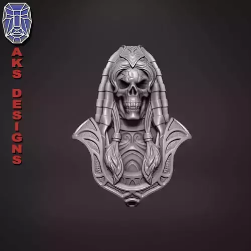 Egyptian women girl skull v1 Bas relief wall decoration