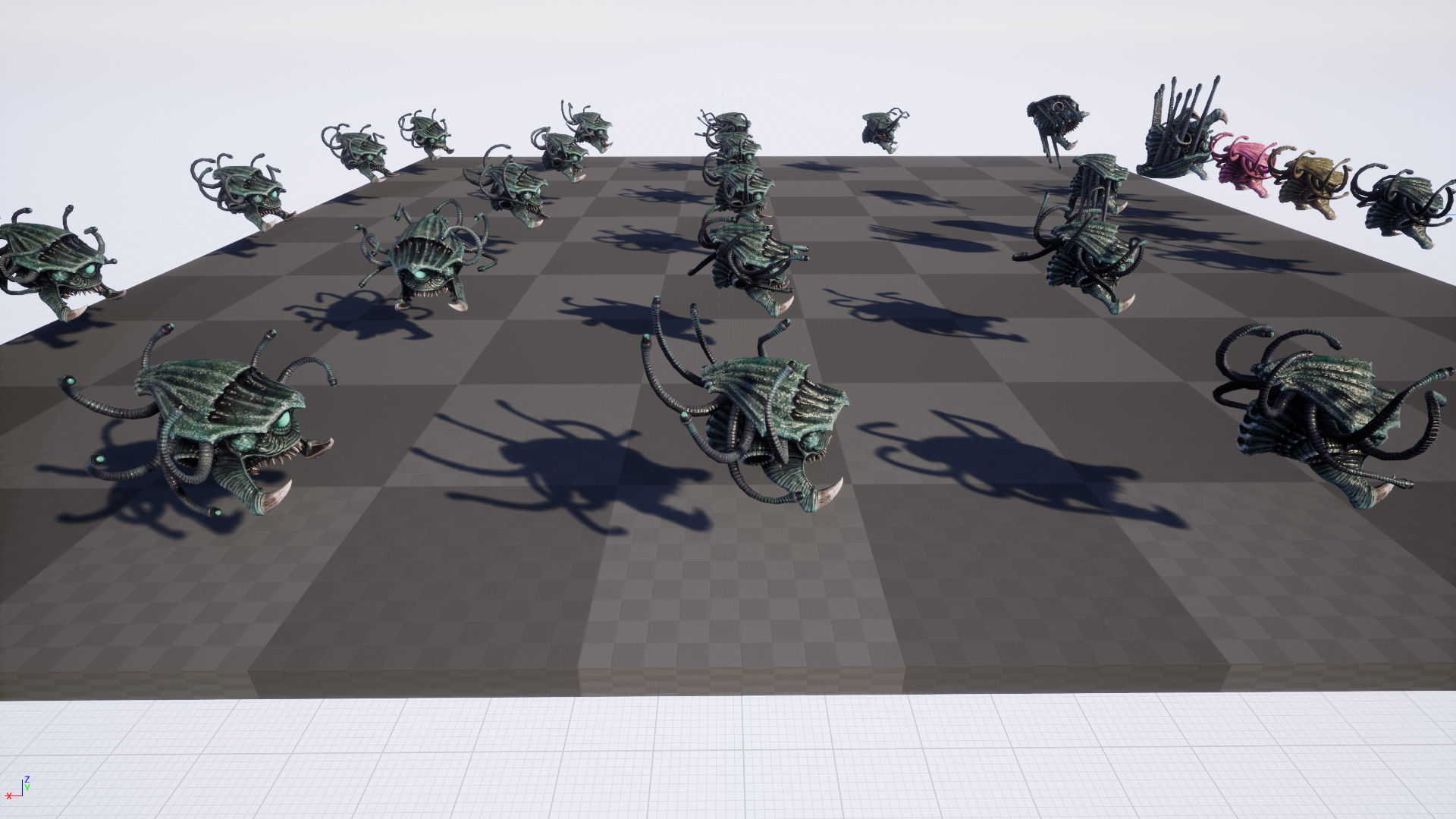 SeaObserver alien head with horns and teeth Low-poly 3D model_7