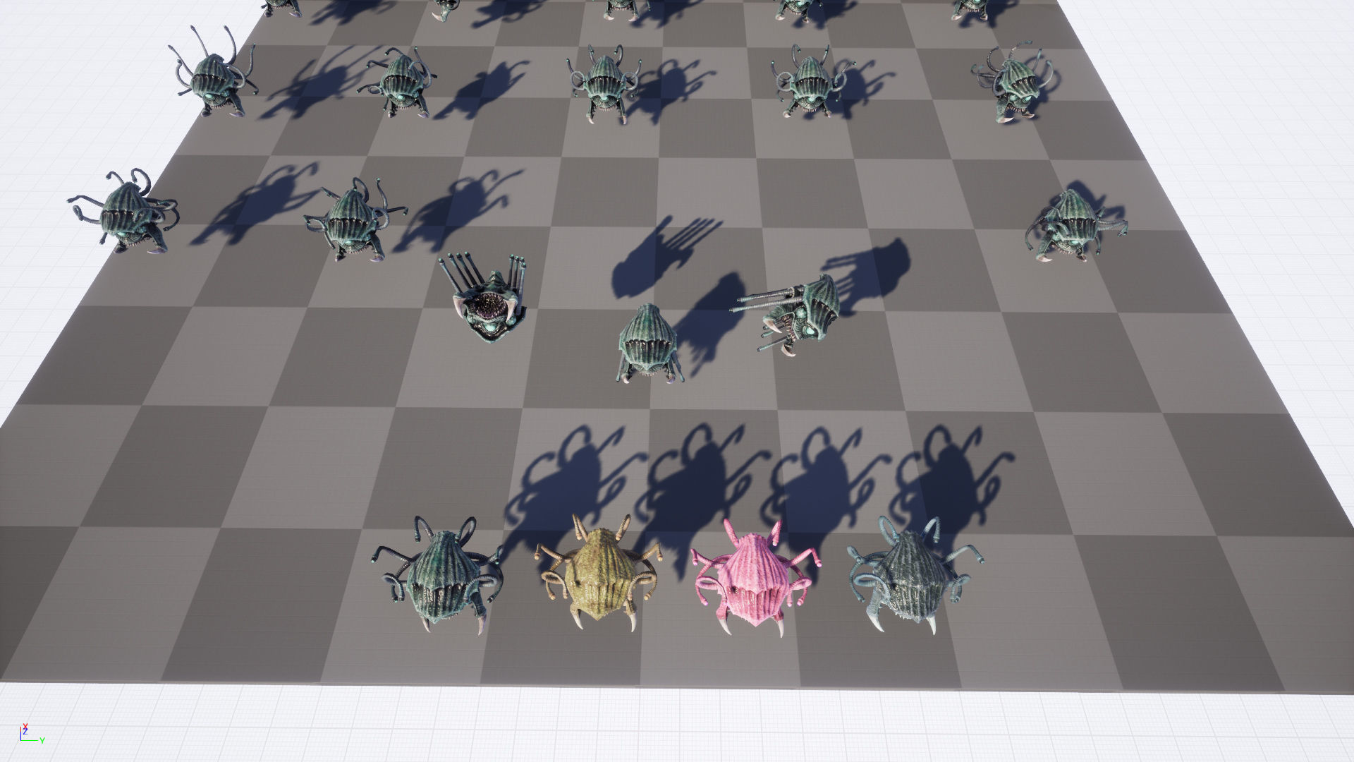 SeaObserver alien head with horns and teeth Low-poly 3D model_8