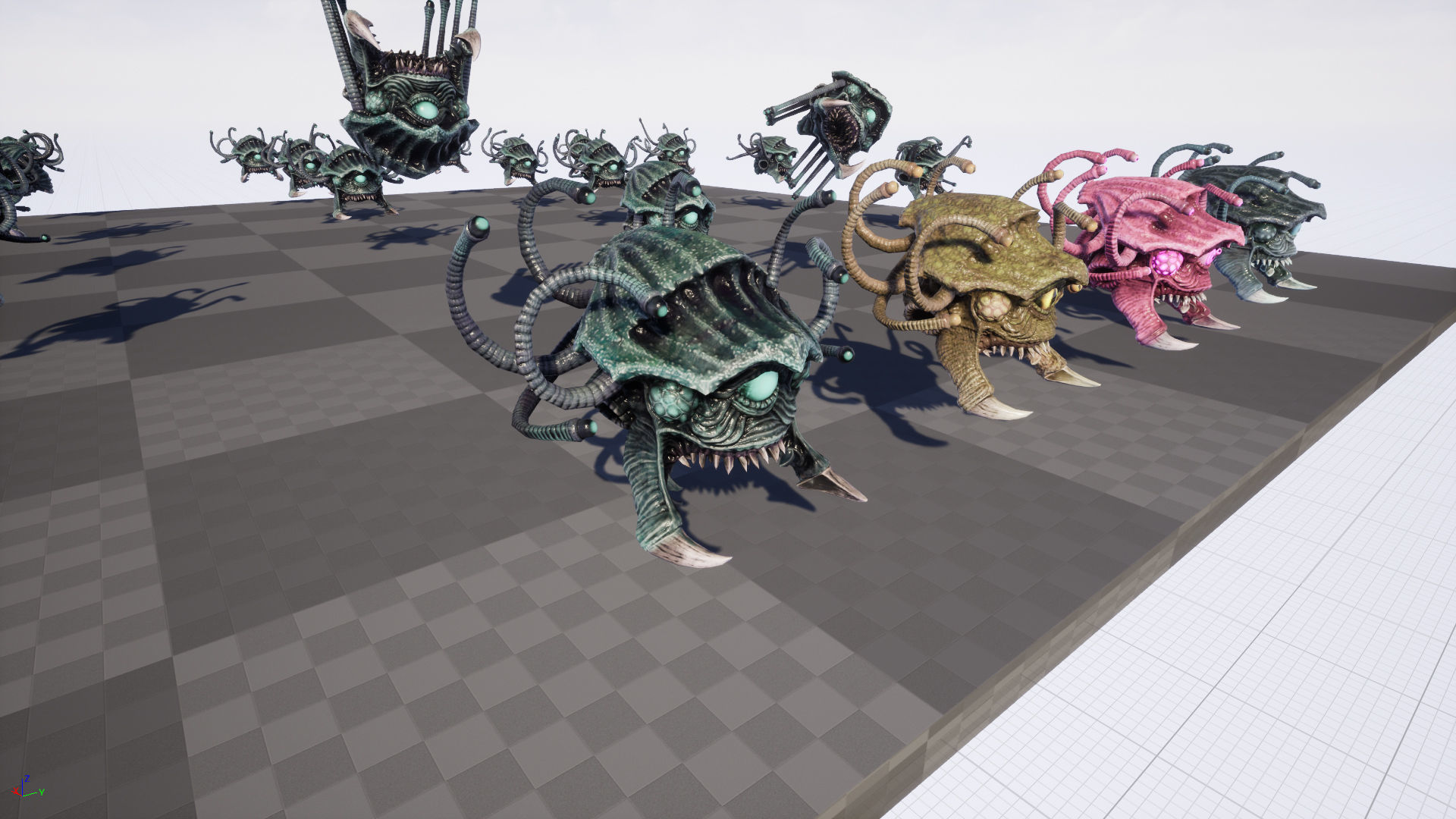 SeaObserver alien head with horns and teeth Low-poly 3D model_1