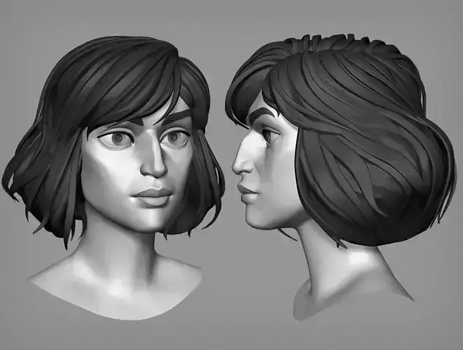 Cartoon female character Sheila base mesh 3D model Cartoon female character Sheila base mesh 3D model