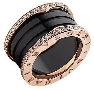 CG374 rose gold and enamel ring with diamonds 3D print model_12