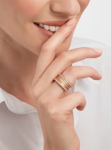 CG374 rose gold and enamel ring with diamonds 3D print model_5