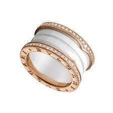 CG374 rose gold and enamel ring with diamonds 3D print model_3