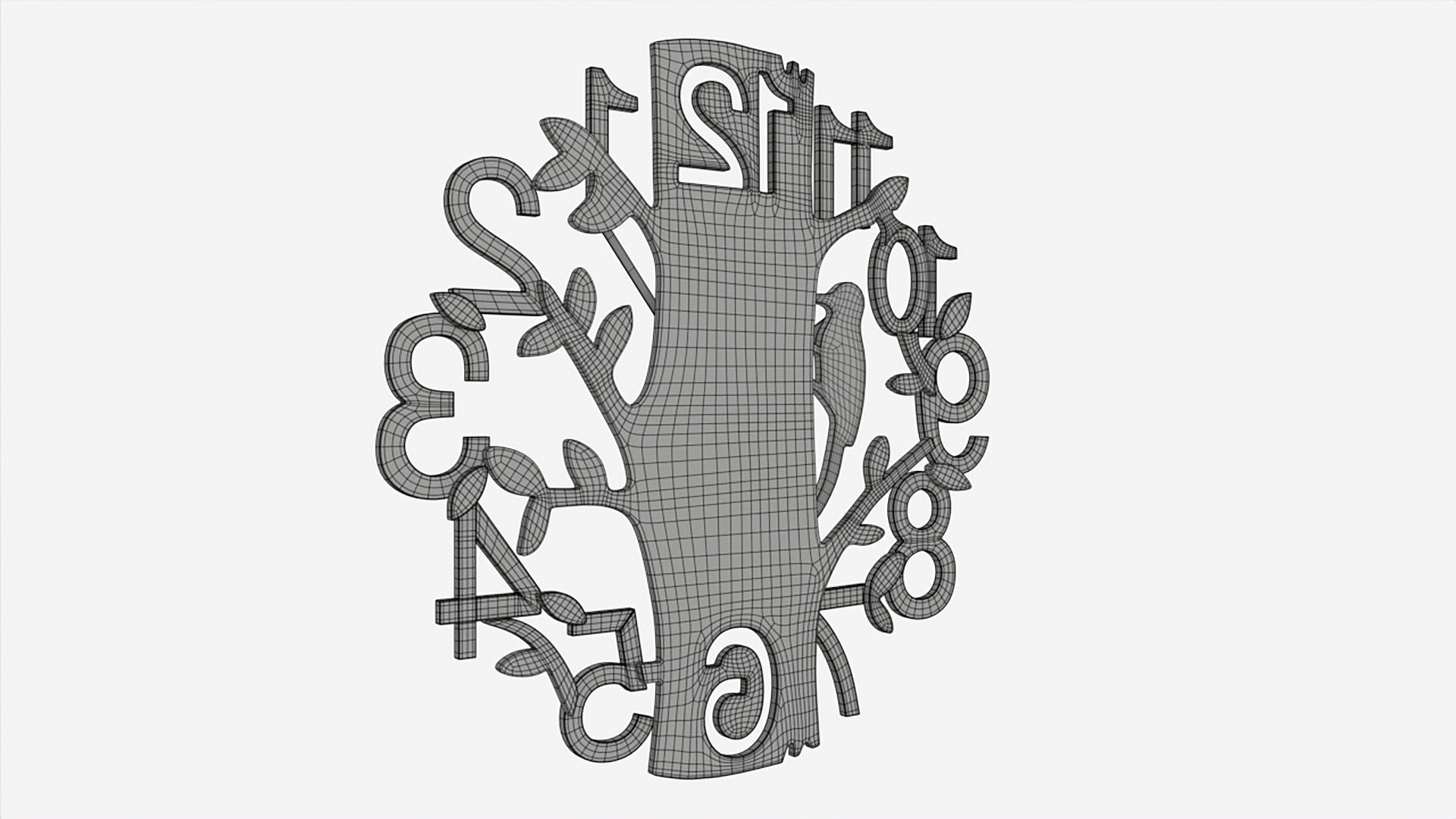 Modern Design Large Wall Clock 05 3D model_7