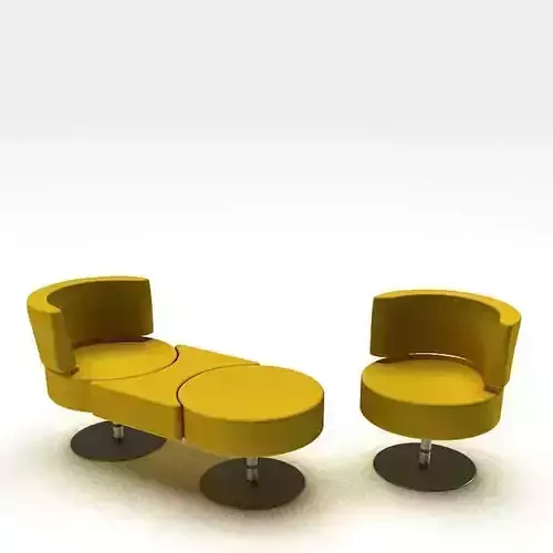 Retro Mustard Yellow Colored Sitting Set