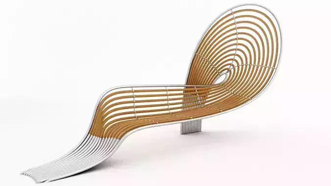 bench lounge chair made of wood and metal