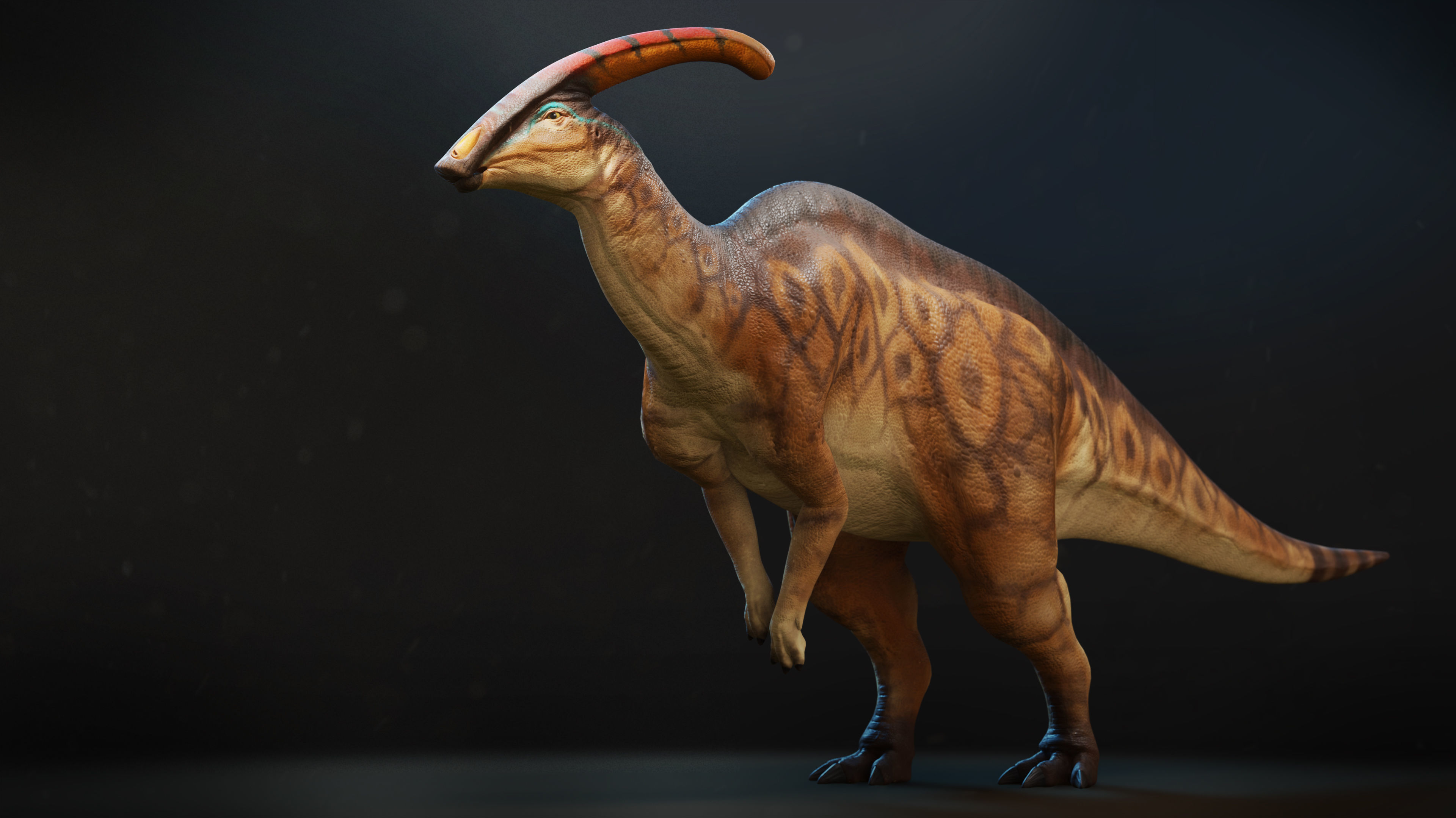 Parasaurolophus Low-poly RIG Low-poly 3D model_2