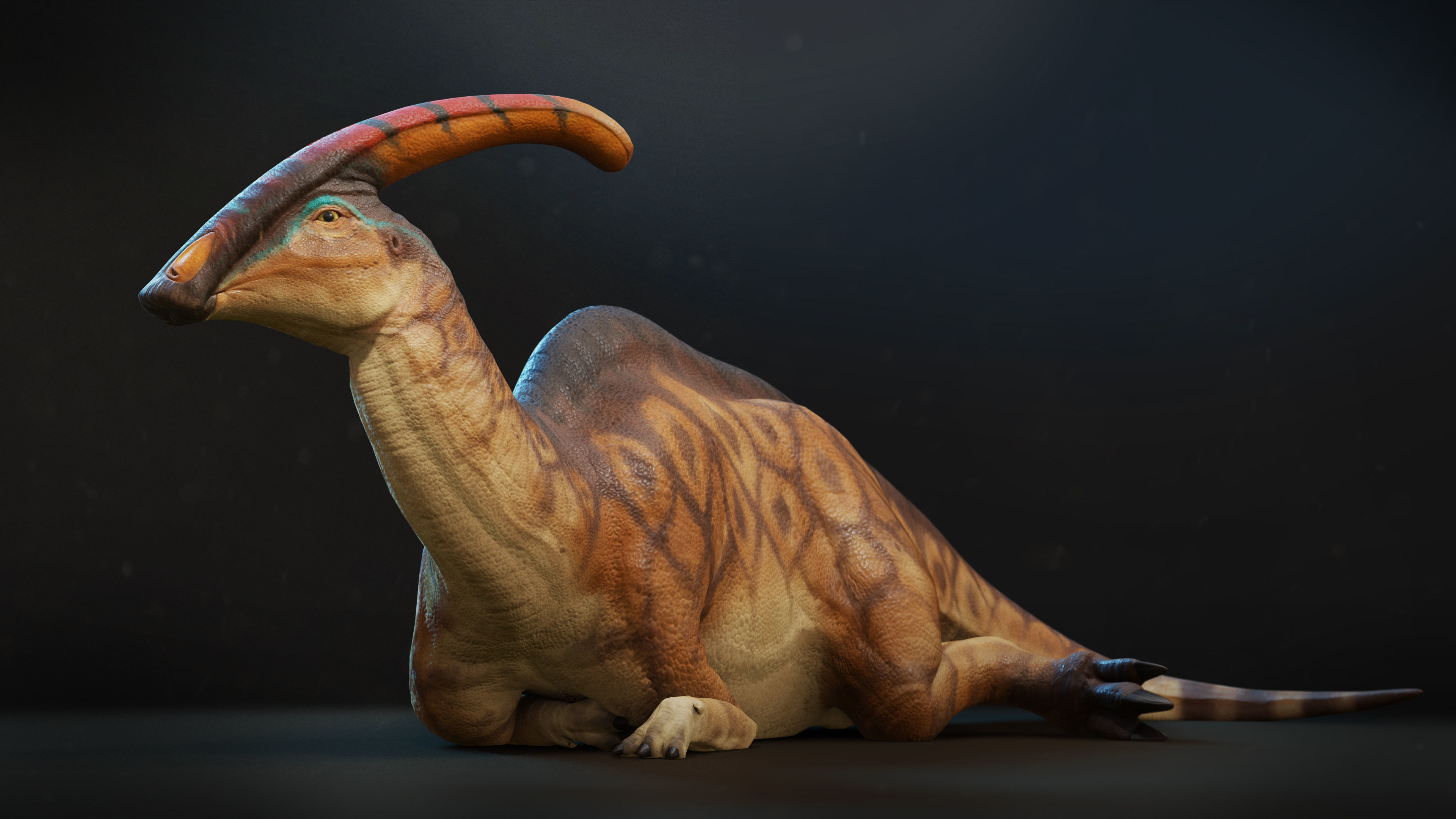 Parasaurolophus Low-poly RIG Low-poly 3D model_5