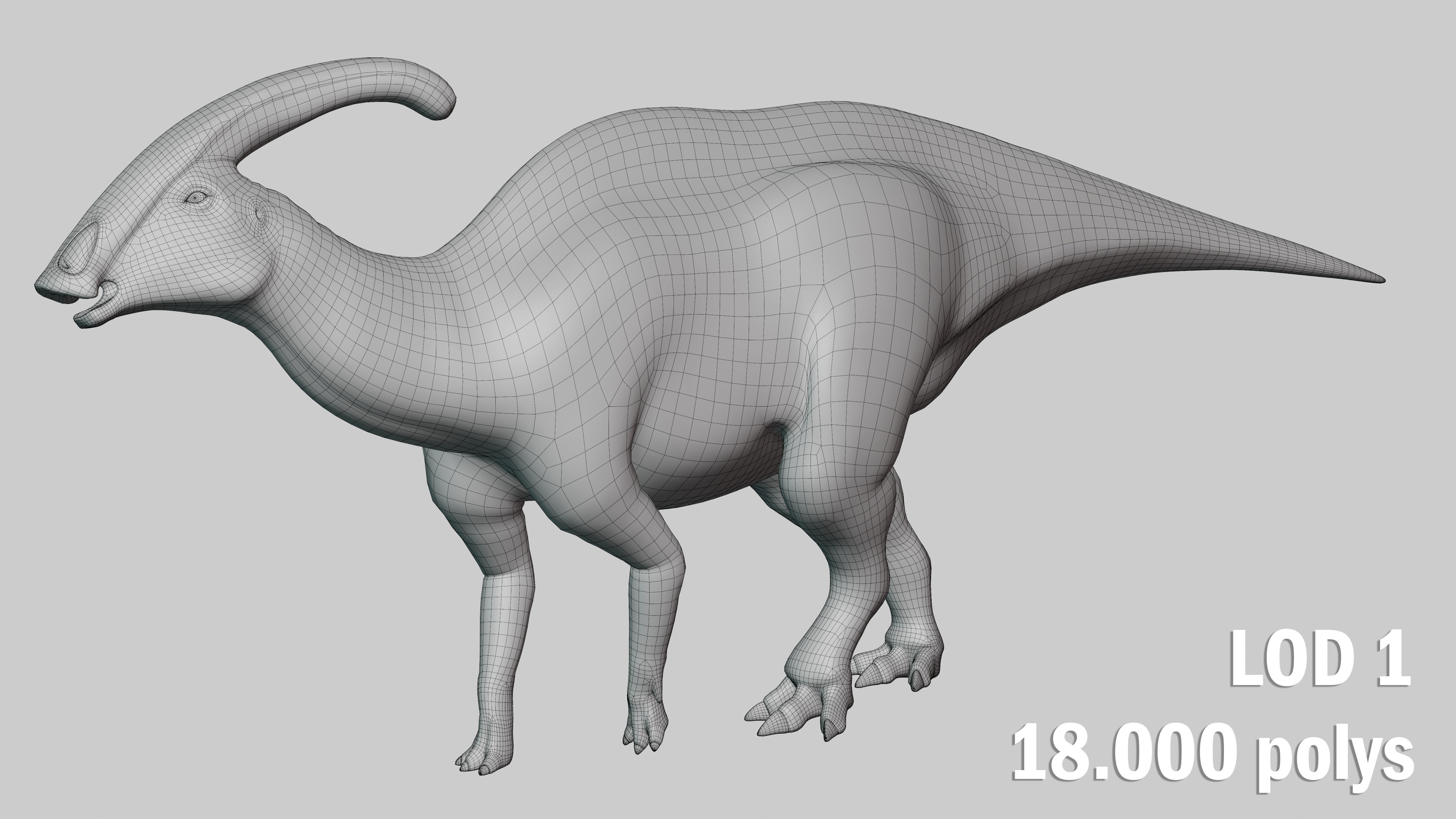 Parasaurolophus Low-poly RIG Low-poly 3D model_12
