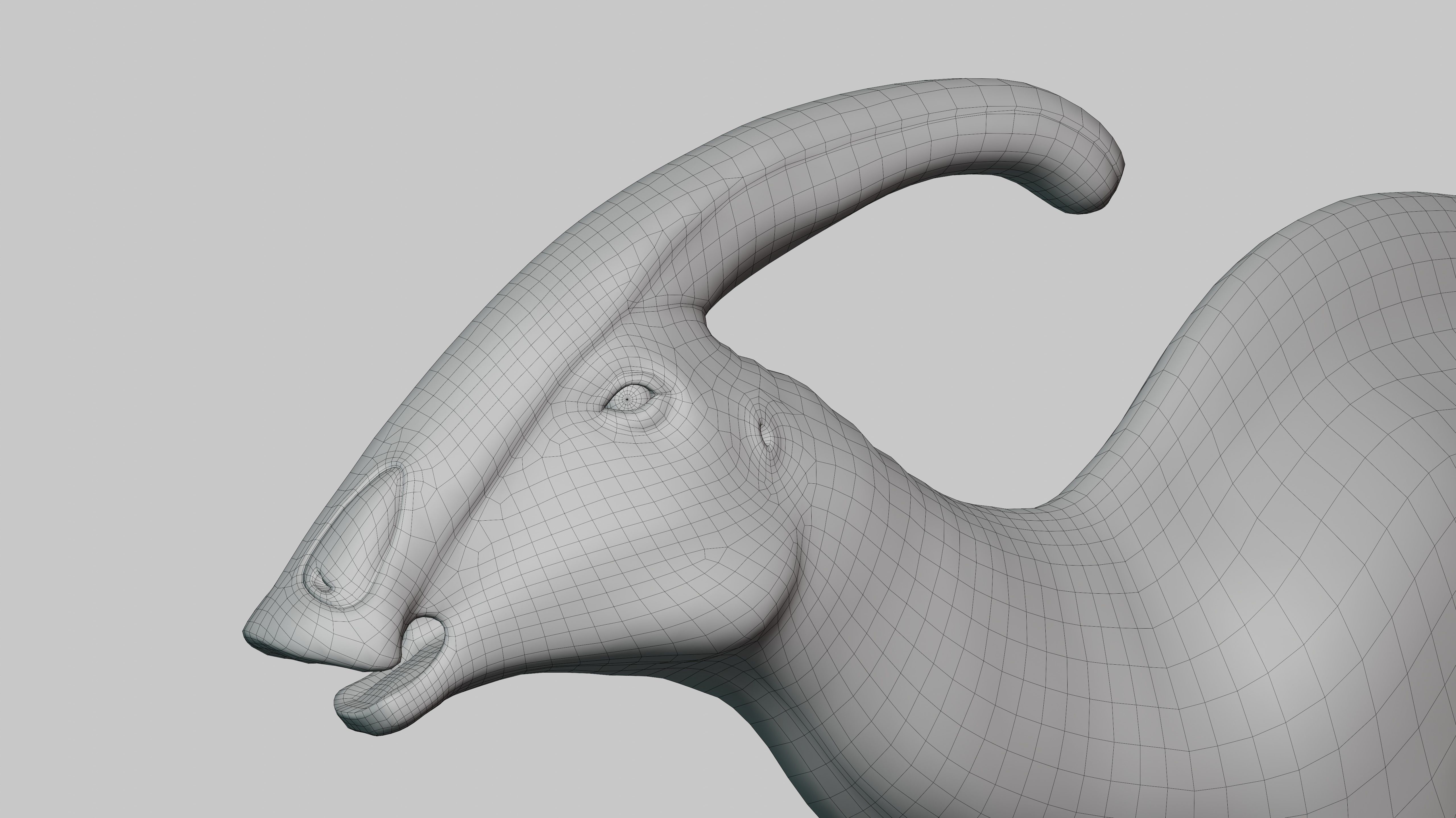 Parasaurolophus Low-poly RIG Low-poly 3D model_14