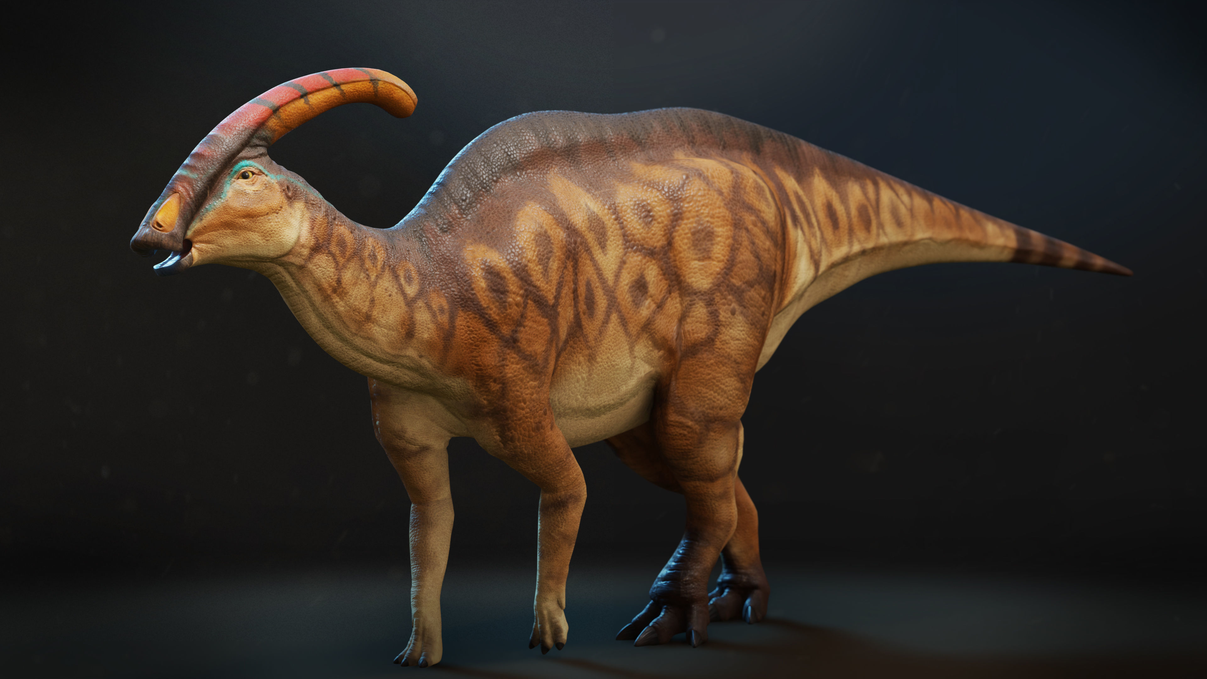 Parasaurolophus Low-poly RIG Low-poly 3D model_4