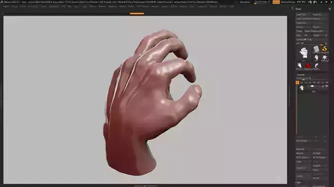 Hand pose 10 3d print model