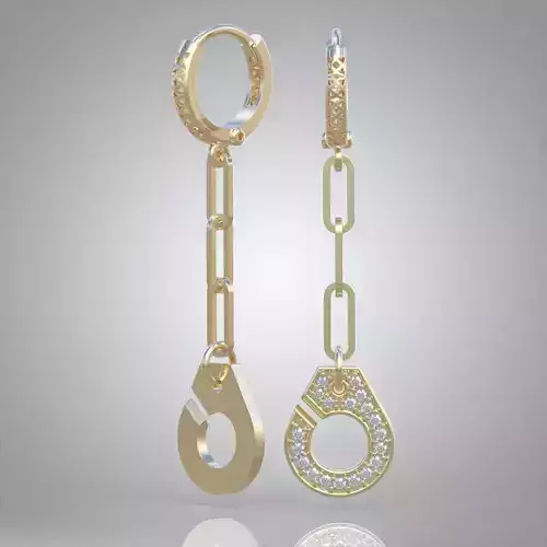 Earring 3D model 3D printable model 0004-11ol15n 3D print model