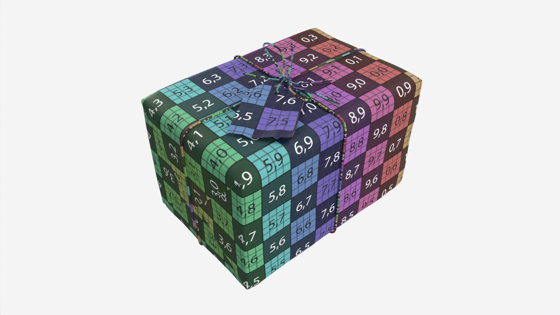 Parcel wrapped in kraft paper 3D model_10