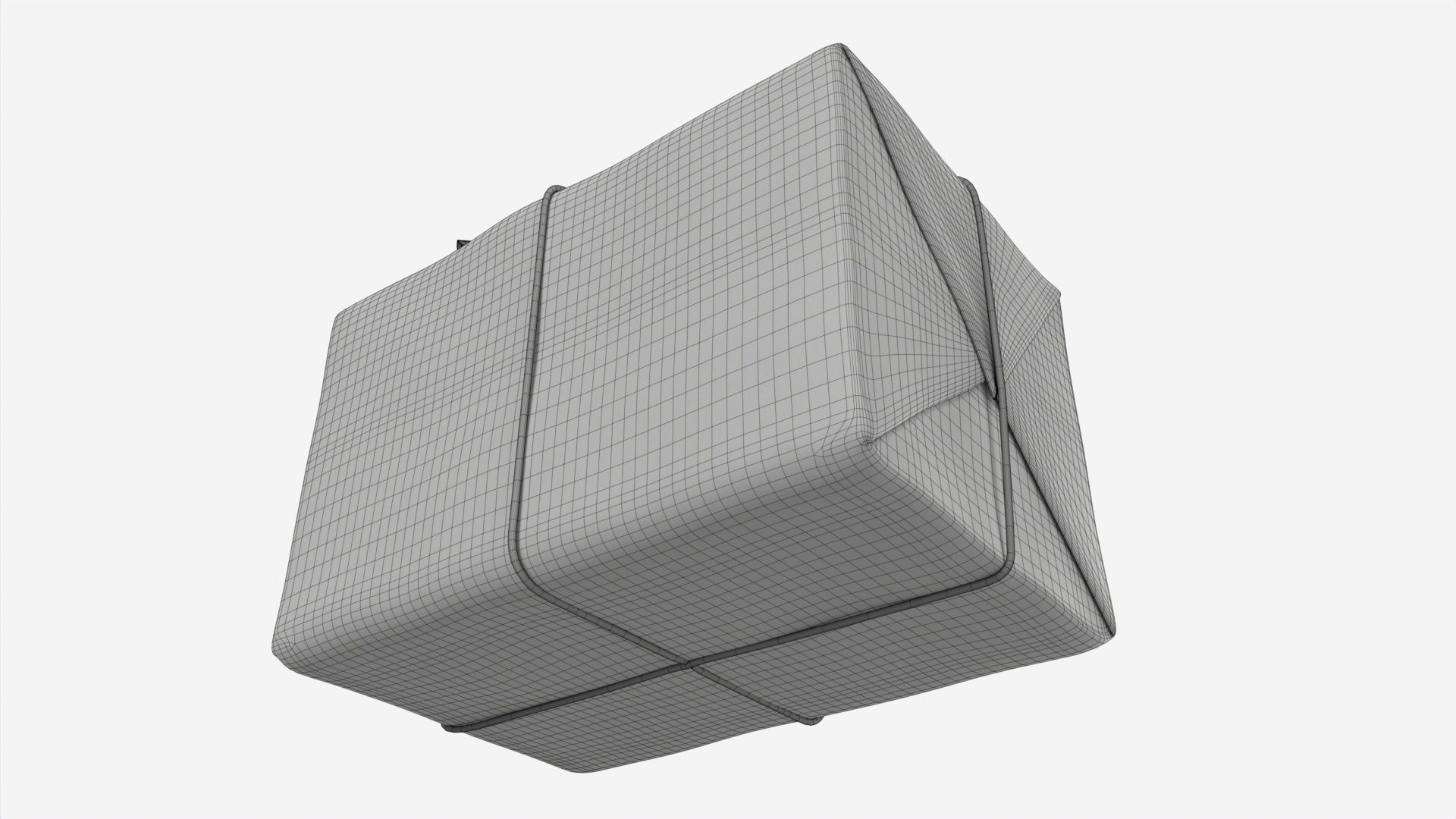 Parcel wrapped in kraft paper 3D model_8