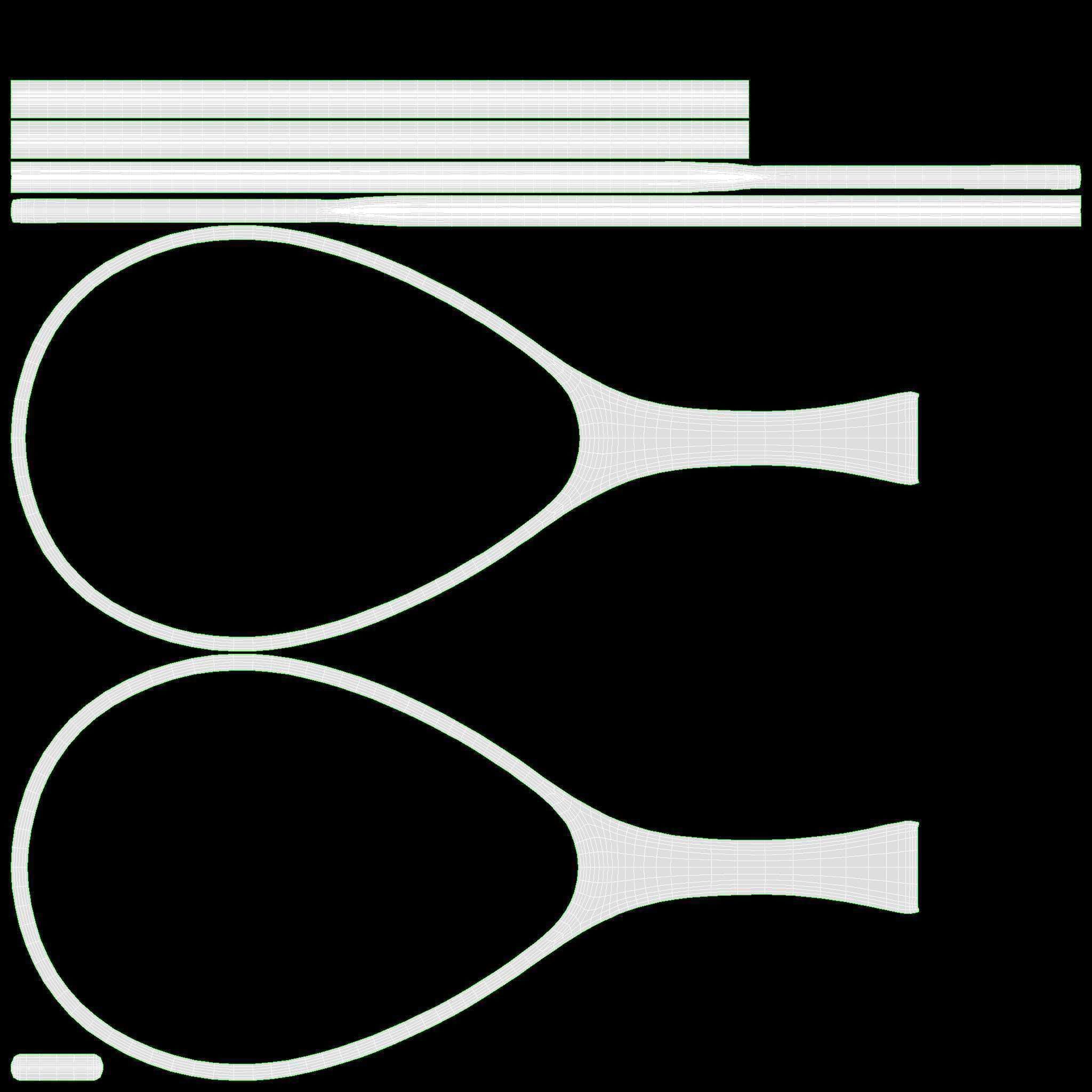 Wooden fly fishing net 3D model_11