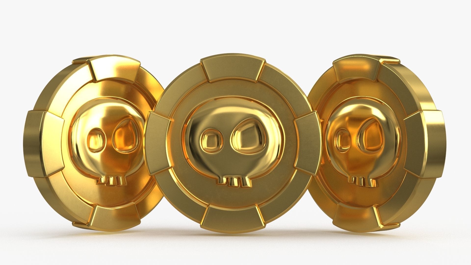 Gold Multi Avard Treasures Collection Low-poly 3D model_61