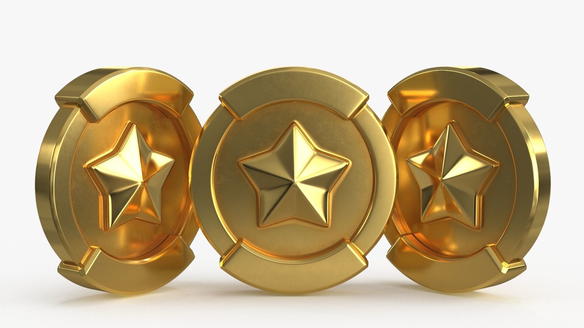 Gold Multi Avard Treasures Collection Low-poly 3D model_50